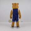 Custom Tan and Navy Blue Bear Mascot Costume Adult Full Body Suit for Sports Events