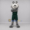 Custom Gray and Green Wolf Mascot Costume Adult Full Body Suit for Sports Events Custom Gray and Green Wolf Mascot Costume Adult Full Body Suit for Sports Events