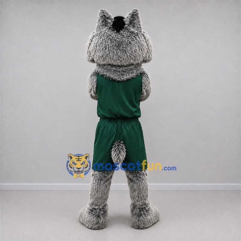 Custom Gray and Green Wolf Mascot Costume Adult Full Body Suit for Sports Events Custom Gray and Green Wolf Mascot Costume Adult Full Body Suit for Sports Events