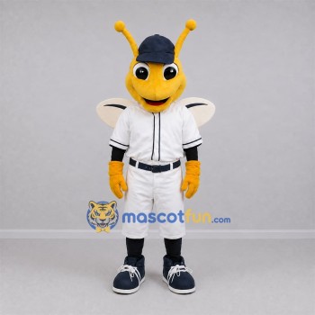 Custom Yellow and White Bee Mascot Costume Adult Full Body Suit for Baseball Games