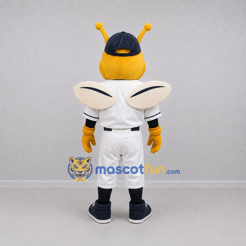 Custom Yellow and White Bee Mascot Costume Adult Full Body Suit for Baseball Games Custom Yellow and White Bee Mascot Costume Adult Full Body Suit for Baseball Games