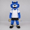 Custom Blue and White Cat Mascot Costume Adult Full Body Suit for Sports Events