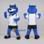 Custom Blue and White Cat Mascot Costume Adult Full Body Suit for Sports Events