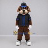 Custom Brown and Black Dog Mascot Costume Adult Full Body Suit for Baseball Games Custom Brown and Black Dog Mascot Costume Adult Full Body Suit for Baseball Games