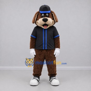 Custom Brown and Black Dog Mascot Costume Adult Full Body Suit for Baseball Games Custom Brown and Black Dog Mascot Costume Adult Full Body Suit for Baseball Games