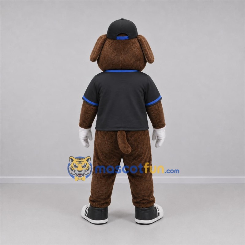 Custom Brown and Black Dog Mascot Costume Adult Full Body Suit for Baseball Games Custom Brown and Black Dog Mascot Costume Adult Full Body Suit for Baseball Games