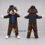 Custom Brown and Black Dog Mascot Costume Adult Full Body Suit for Baseball Games