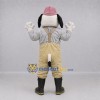 Custom White and Tan Firefighter Dog Mascot Costume Adult Full Body Suit for Safety Awareness Events Custom White and Tan Firefighter Dog Mascot Costume Adult Full Body Suit for Safety Awareness Events