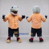 Custom Gray and Orange Shark Mascot Costume Adult Full Body Suit for Beach Events Custom Gray and Orange Shark Mascot Costume Adult Full Body Suit for Beach Events