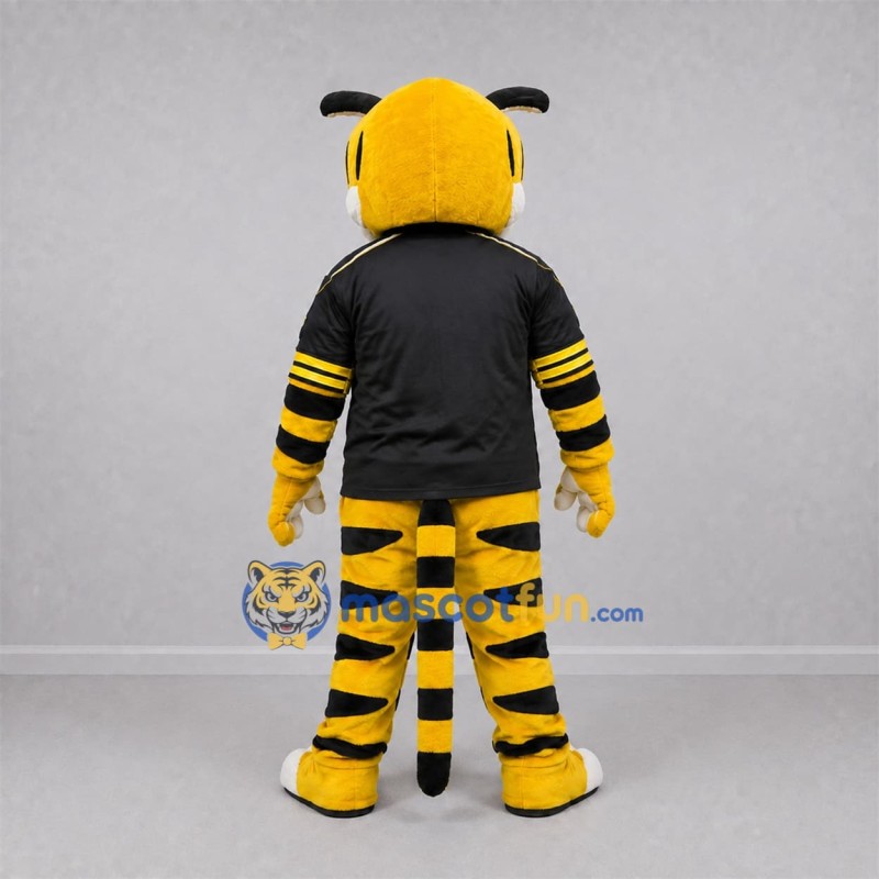 Custom Yellow and Black Tiger Mascot Costume Adult Full Body Suit for Sports Events