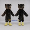 Custom Dark Brown and Yellow Teddy Bear Mascot Costume Adult Full Body Suit for School Events