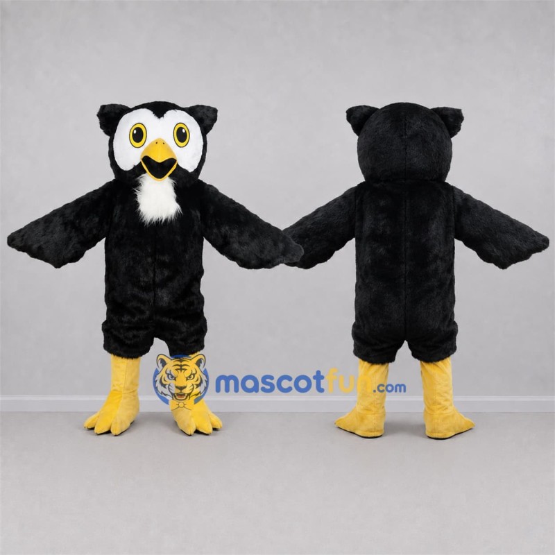 Custom Black and White Owl Mascot Costume Adult Full Body Suit for School Events Custom Black and White Owl Mascot Costume Adult Full Body Suit for School Events