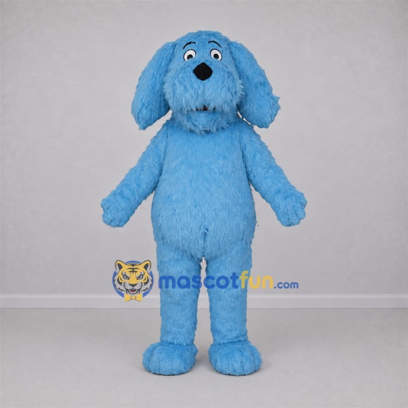 Custom Light Blue Dog Mascot Costume Adult Full Body Suit for School Events Custom Light Blue Dog Mascot Costume Adult Full Body Suit for School Events