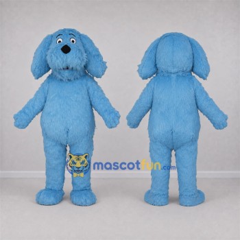 Custom Light Blue Dog Mascot Costume Adult Full Body Suit for School Events