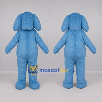 Custom Light Blue Dog Mascot Costume Adult Full Body Suit for School Events