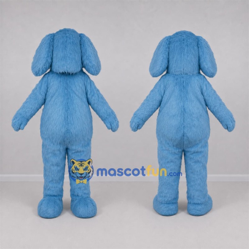 Custom Light Blue Dog Mascot Costume Adult Full Body Suit for School Events Custom Light Blue Dog Mascot Costume Adult Full Body Suit for School Events