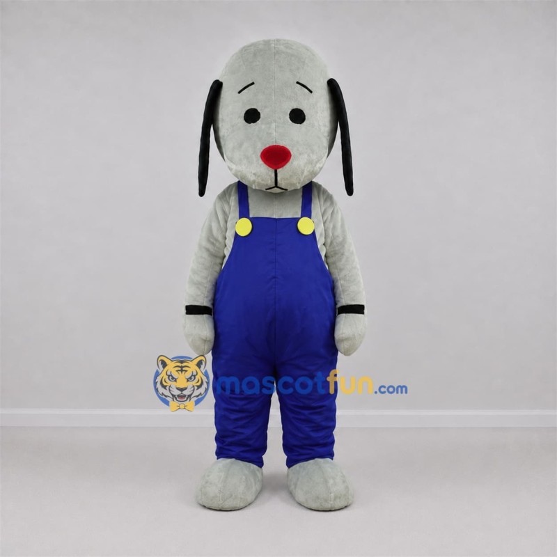 Custom Gray and Blue Dog Mascot Costume Adult Full Body Suit for School Events Custom Gray and Blue Dog Mascot Costume Adult Full Body Suit for School Events