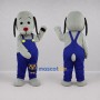 Custom Gray and Blue Dog Mascot Costume Adult Full Body Suit for School Events