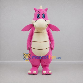 Custom Pink and Cream Dragon Mascot Costume Adult Full Body Suit for Fantasy Events Custom Pink and Cream Dragon Mascot Costume Adult Full Body Suit for Fantasy Events