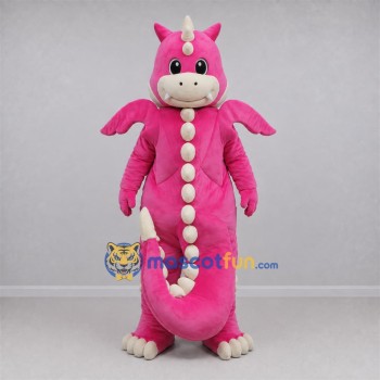 Custom Pink and Cream Dragon Mascot Costume Adult Full Body Suit for Fantasy Events Custom Pink and Cream Dragon Mascot Costume Adult Full Body Suit for Fantasy Events