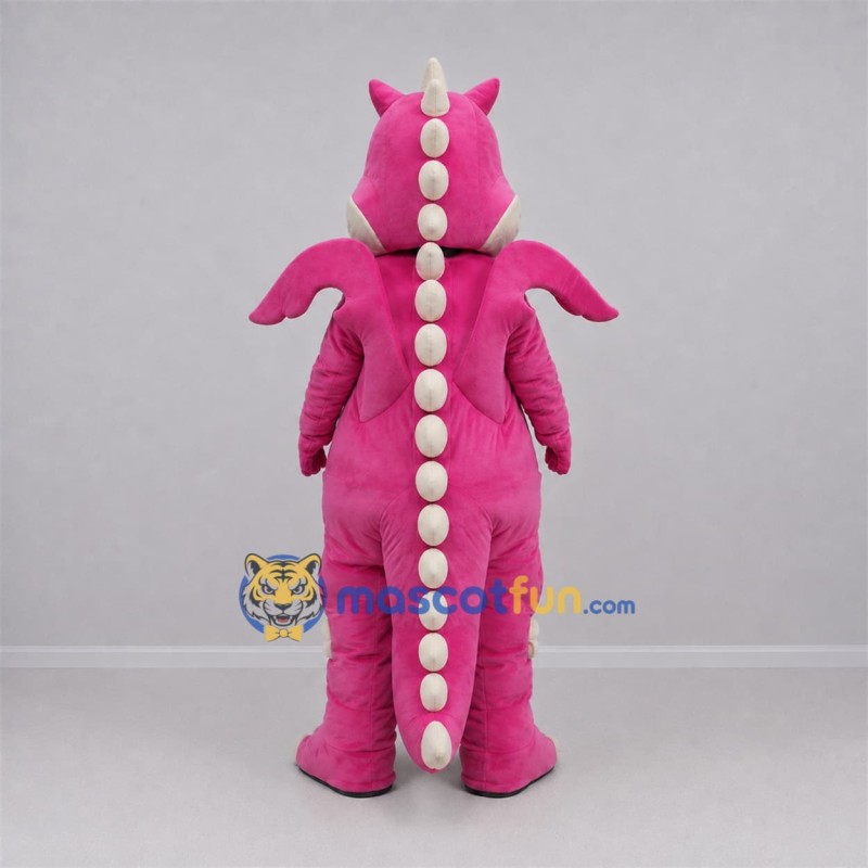 Custom Pink and Cream Dragon Mascot Costume Adult Full Body Suit for Fantasy Events Custom Pink and Cream Dragon Mascot Costume Adult Full Body Suit for Fantasy Events