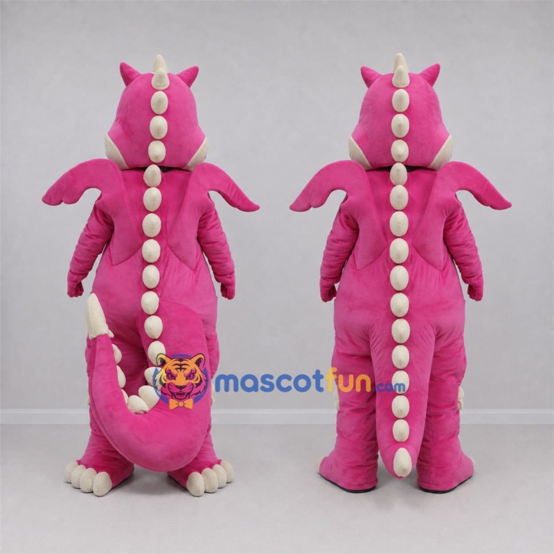 Custom Pink and Cream Dragon Mascot Costume Adult Full Body Suit for Fantasy Events Custom Pink and Cream Dragon Mascot Costume Adult Full Body Suit for Fantasy Events