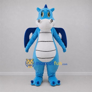 Custom Blue and White Dragon Mascot Costume Adult Full Body Suit for Fantasy Events Custom Blue and White Dragon Mascot Costume Adult Full Body Suit for Fantasy Events