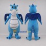 Custom Blue and White Dragon Mascot Costume Adult Full Body Suit for Fantasy Events