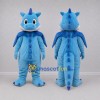 Custom Light and Dark Blue Dragon Mascot Costume Adult Full Body Suit for Fantasy Events