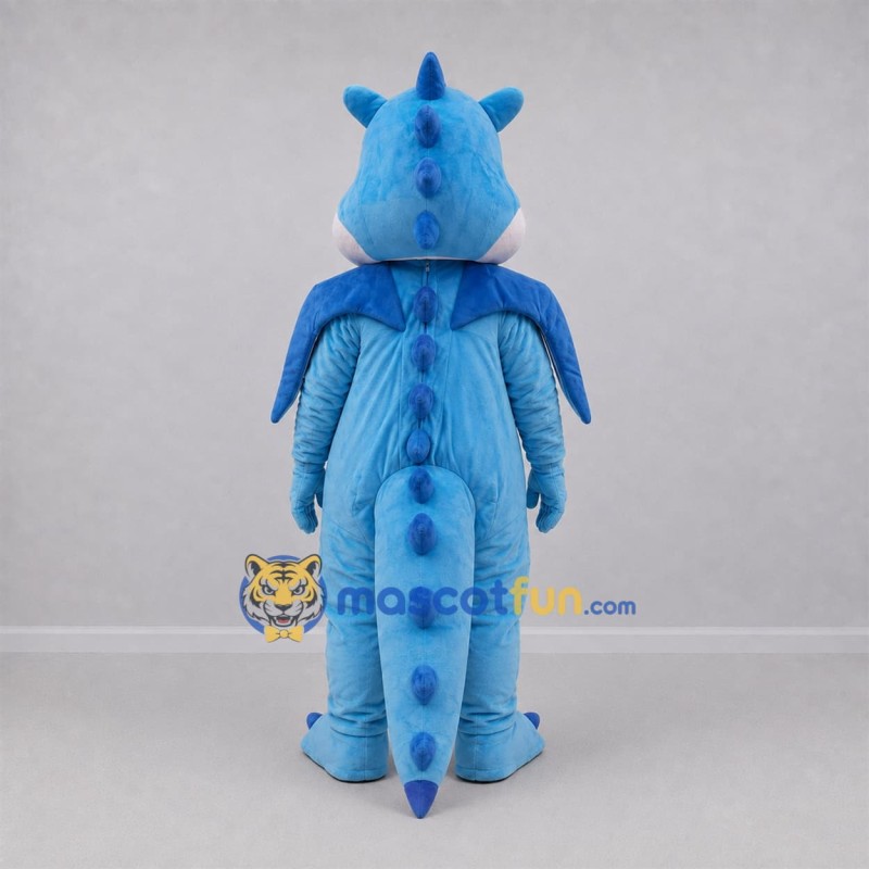Custom Light and Dark Blue Dragon Mascot Costume Adult Full Body Suit for Fantasy Events