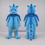 Custom Light and Dark Blue Dragon Mascot Costume Adult Full Body Suit for Fantasy Events
