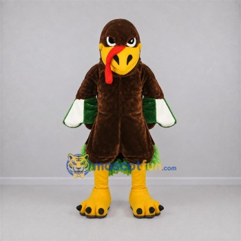 Custom Brown and Green Turkey Mascot Costume Adult Full Body Suit for Thanksgiving Events