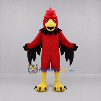 Custom Red and Black Cardinal Bird Mascot Costume Adult Full Body Suit for Sports Events