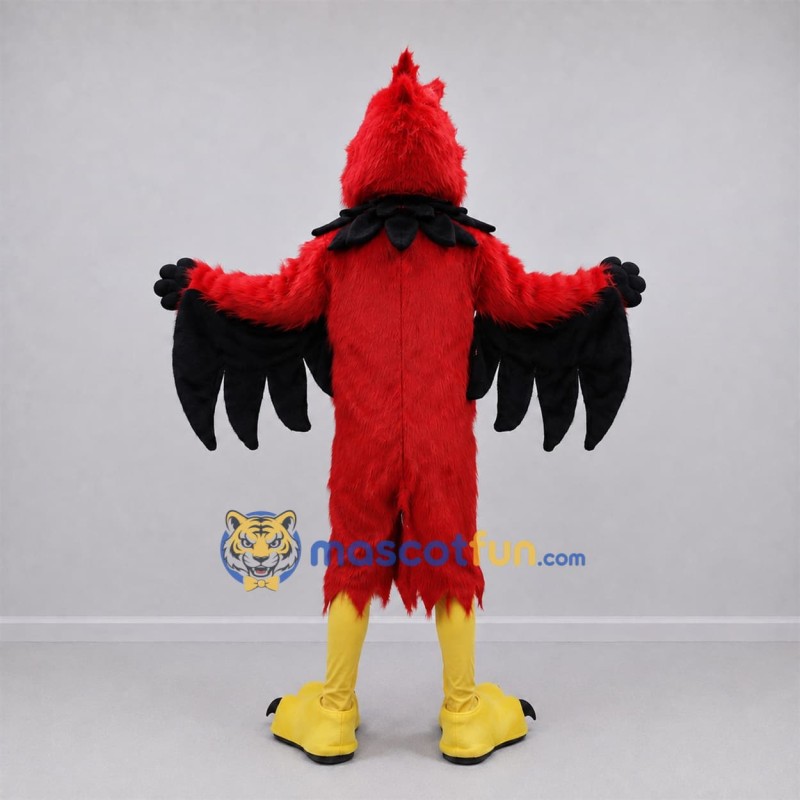 Custom Red and Black Cardinal Bird Mascot Costume Adult Full Body Suit for Sports Events