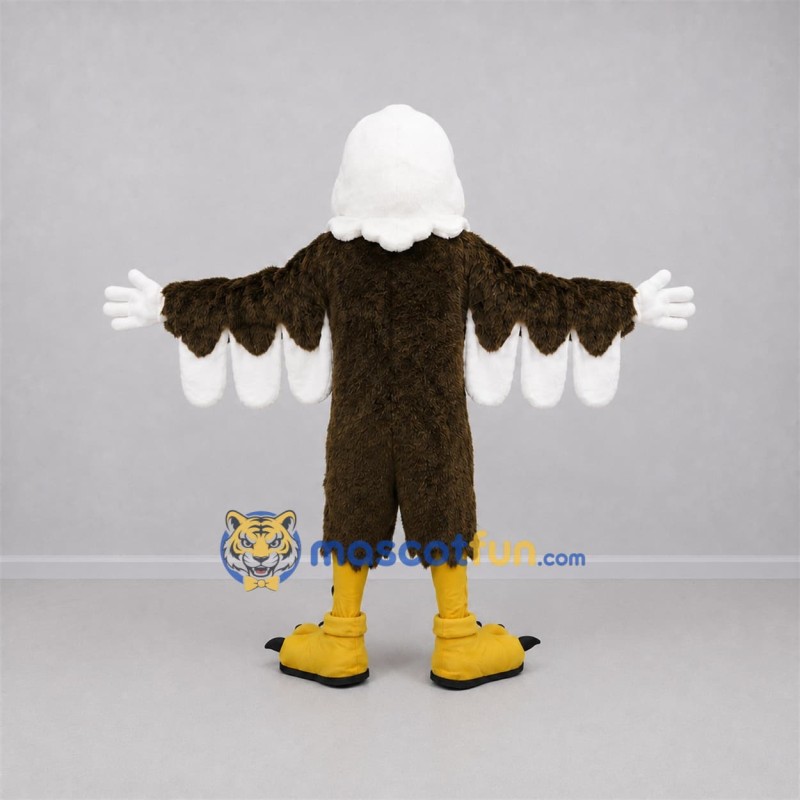 Custom Brown and White Bald Eagle Mascot Costume Adult Full Body Suit for Sports Events Custom Brown and White Bald Eagle Mascot Costume Adult Full Body Suit for Sports Events
