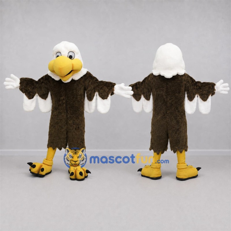 Custom Brown and White Bald Eagle Mascot Costume Adult Full Body Suit for Sports Events Custom Brown and White Bald Eagle Mascot Costume Adult Full Body Suit for Sports Events
