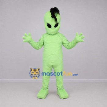 Custom Lime Green and Black Alien Mascot Costume Adult Full Body Suit for Space Events Custom Lime Green and Black Alien Mascot Costume Adult Full Body Suit for Space Events