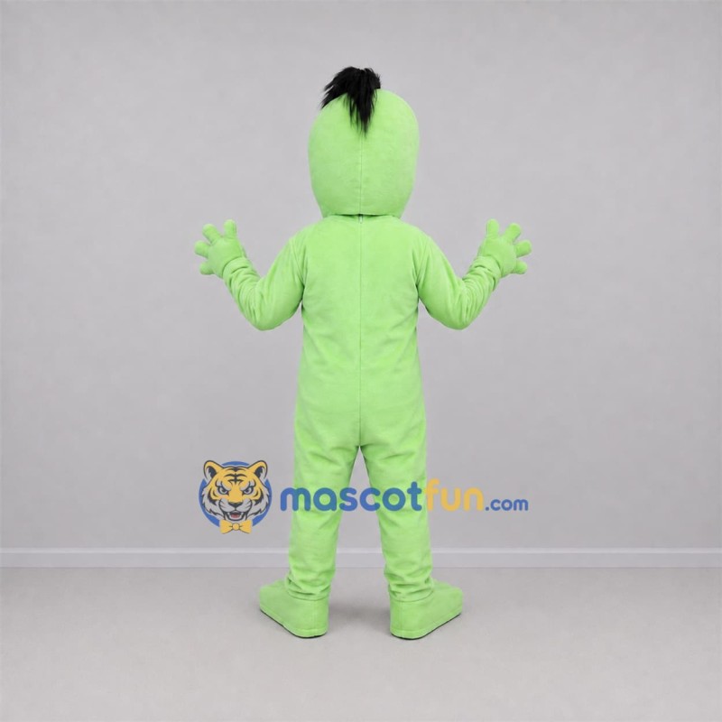 Custom Lime Green and Black Alien Mascot Costume Adult Full Body Suit for Space Events Custom Lime Green and Black Alien Mascot Costume Adult Full Body Suit for Space Events