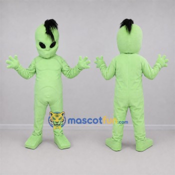 Custom Lime Green and Black Alien Mascot Costume Adult Full Body Suit for Space Events