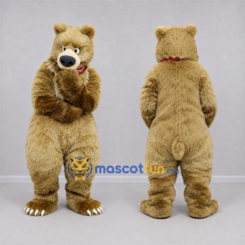 Custom Tan Bear Mascot Costume Adult Full Body Suit for Wildlife Events