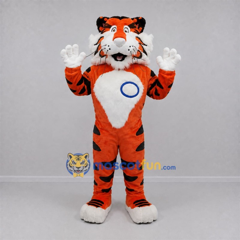 Custom Orange and White Tiger Mascot Costume Adult Full Body Suit for Jungle Events Custom Orange and White Tiger Mascot Costume Adult Full Body Suit for Jungle Events