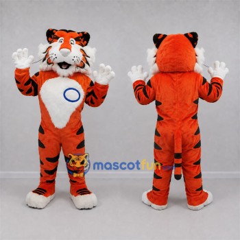 Custom Orange and White Tiger Mascot Costume Adult Full Body Suit for Jungle Events