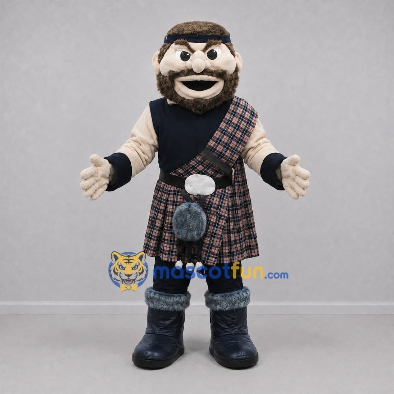 Custom Black and Brown Highlander Mascot Costume Adult Full Body Suit for Highland Games Custom Black and Brown Highlander Mascot Costume Adult Full Body Suit for Highland Games