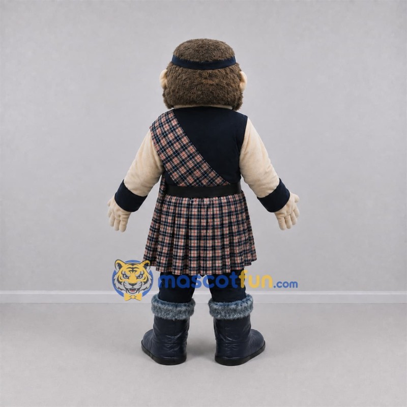 Custom Black and Brown Highlander Mascot Costume Adult Full Body Suit for Highland Games Custom Black and Brown Highlander Mascot Costume Adult Full Body Suit for Highland Games