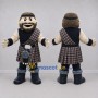 Custom Black and Brown Highlander Mascot Costume Adult Full Body Suit for Highland Games