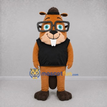 Custom Brown and Black Beaver Mascot Costume Adult Full Body Suit for School Events Custom Brown and Black Beaver Mascot Costume Adult Full Body Suit for School Events