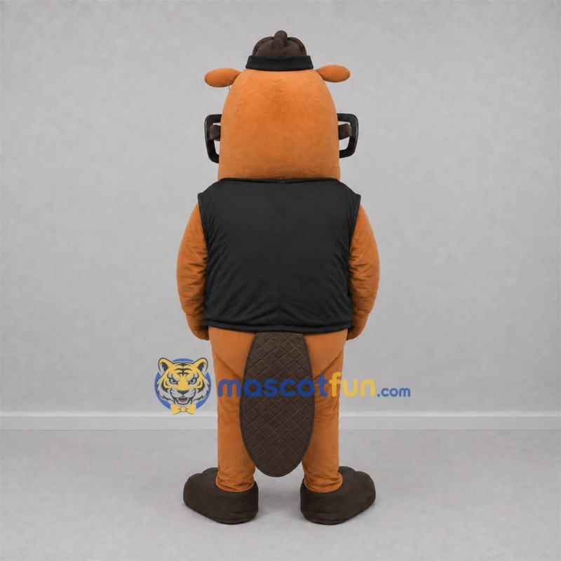 Custom Brown and Black Beaver Mascot Costume Adult Full Body Suit for School Events Custom Brown and Black Beaver Mascot Costume Adult Full Body Suit for School Events