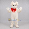 Custom White and Red Rabbit Mascot Costume Adult Full Body Suit for Easter Events Custom White and Red Rabbit Mascot Costume Adult Full Body Suit for Easter Events