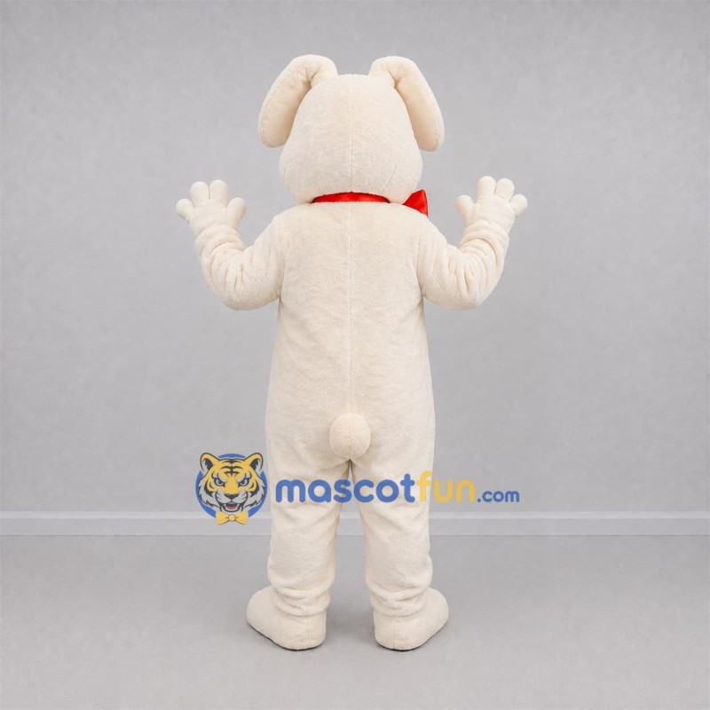 Custom White and Red Rabbit Mascot Costume Adult Full Body Suit for Easter Events Custom White and Red Rabbit Mascot Costume Adult Full Body Suit for Easter Events