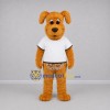 Custom Tan and White Dog Mascot Costume Adult Full Body Suit for School Events Custom Tan and White Dog Mascot Costume Adult Full Body Suit for School Events